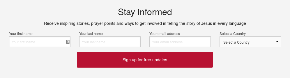 The main screen Global Recordings Network website
